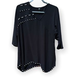 Ela USA Black Tunic with Black and White Edge